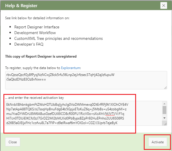 Activate Report Designer