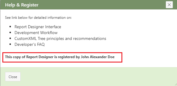 Registered Report Designer