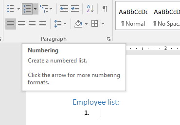 Adding lists to the report - 2