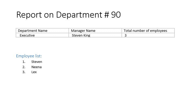Adding lists to the report - 6